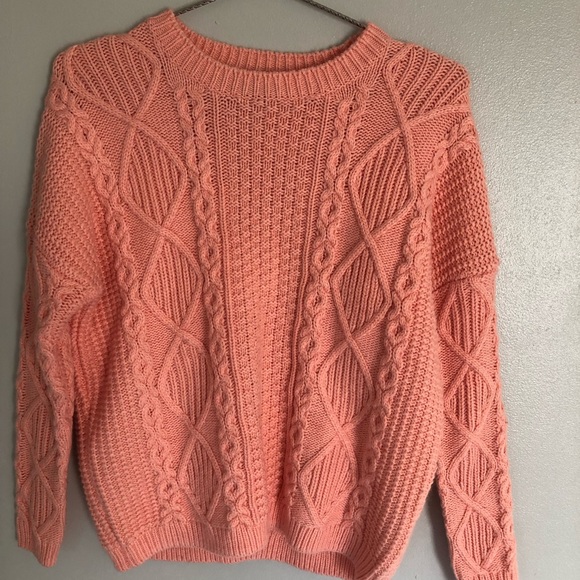 Topshop Sweaters - TopShop Peach Cable Knit Sweater